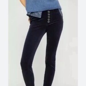 Pilcro by Anthropologie Dark Blue Button Corduroy Pants. VGUC Size 26
